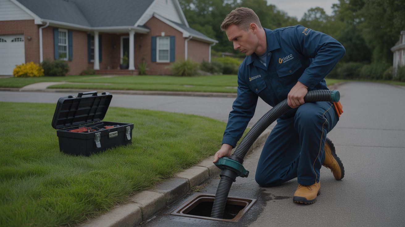 Sewer Line Repair technician working on-site in Cincinnati